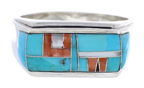 Sterling Silver Multicolor Southwest Jewelry Ring Size 9-3/4 CX50788